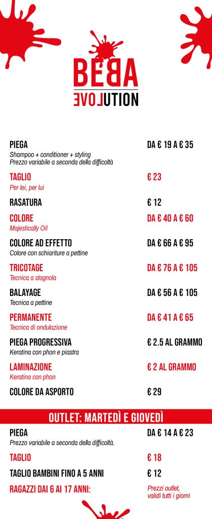 Listino prezzi 2026 | Beba Evolution